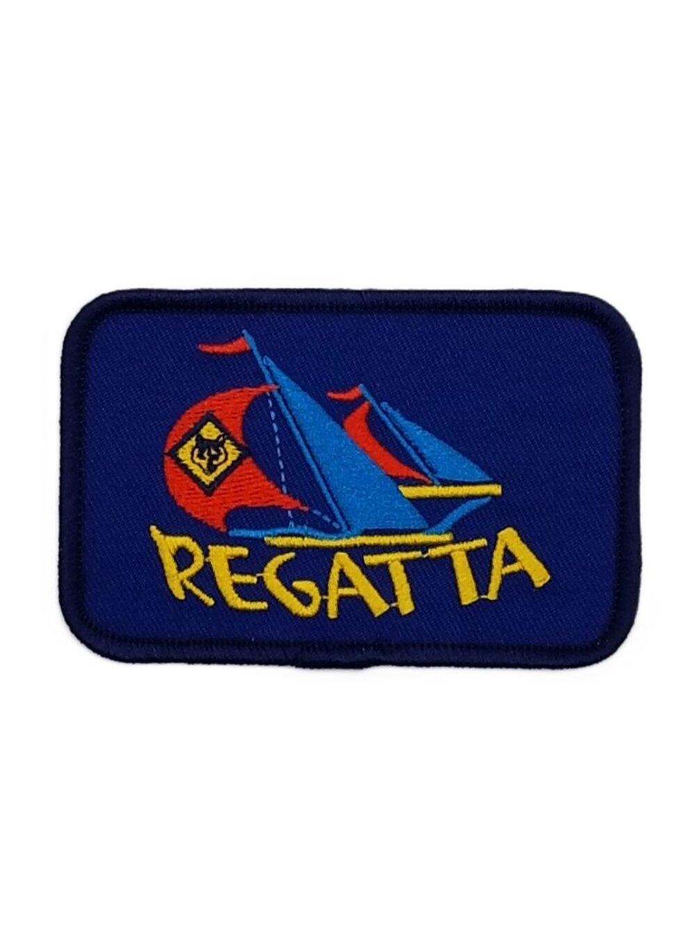 Vintage Cub Scout BSA Regatta Sailboat Patch Navy Blue NOS